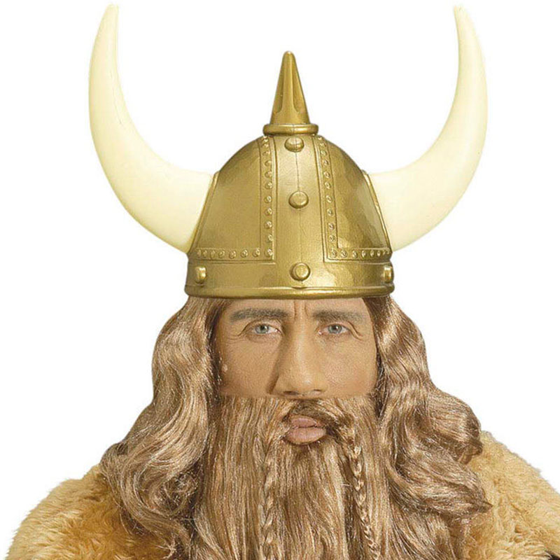 Helma vikinga s bodcem - zlatá barva