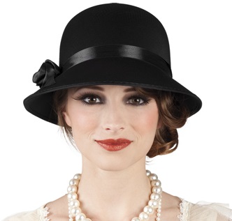 Černý dámský klobouček Charleston Lady