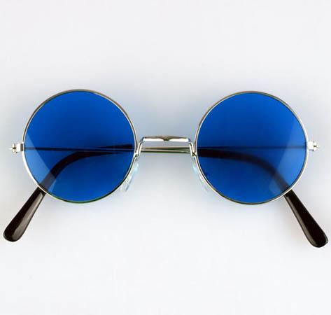Hippies žertovné brýle - modré lenonky