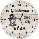 Dřevěné hodiny 24 cm – Gentleman