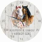 Dřevěné hodiny pro milovníky koní