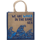 Jutová taška We are Waves světlá