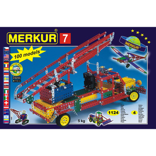 Stavebnice MERKUR 7 - 100 modelů 1124 ks 4 vrstvy