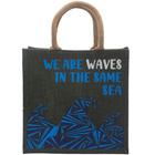 Jutová taška We are Waves tmavá