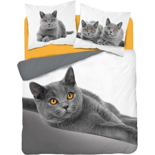 Francouzské povlečení - Kočka grey