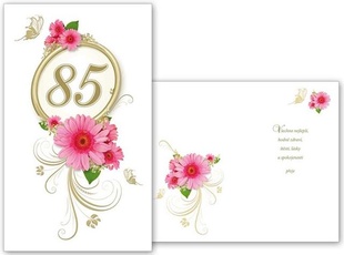 Narozeninové přání k 85. narozeninám s obálkou a textem