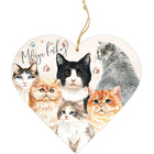 Dekorační dřevěné srdce - Miluju kočky