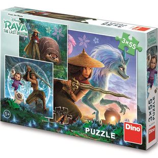 Dětské puzzle 3x55 - Raya a kamarádi