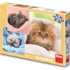 Puzzle 3x55 dílků - Roztomilá koťátka