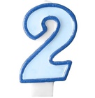 Modrá dortová svíčka narozeninová s číslicí 2