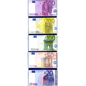 Mléčné čokoládky Bankovky Euro 5x15g