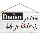 Cedule na zeď - Domov je tam, kde je láska