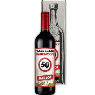 Dárkové víno k 50. narozeninám červené