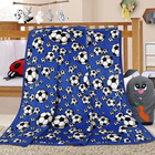 Dětská deka s fotbalovými míči - modrá