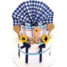 Textilní kuchyňský dort dvoupatrový - modrý