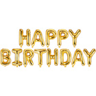 Nafukovací nápis Happy Birthday - zlatá barva