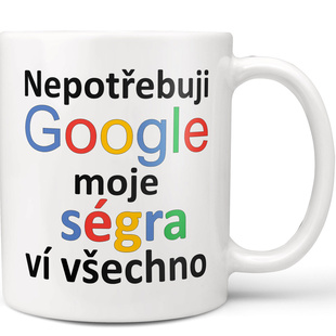 Hrnek Google - Ségra ví všechno