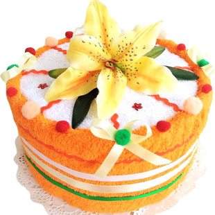 Jednopatrový textilní dort - Oranžová lilie
