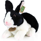 Plyšový králík bílo-černý ležící 24 cm