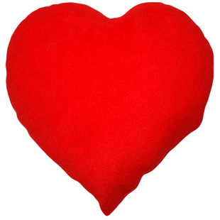 Velký červený polštář ve tvaru srdce