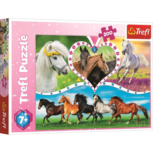 Puzzle 200 dílků - Krásní koně