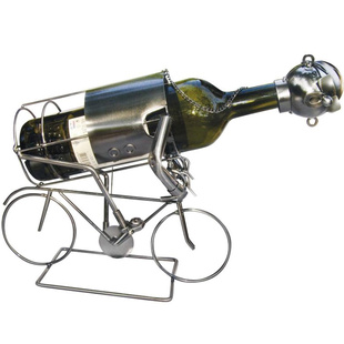 Kovový stojan na víno - Cyklista