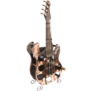Kovový stojan kytara - vinotéka na 6 lahví