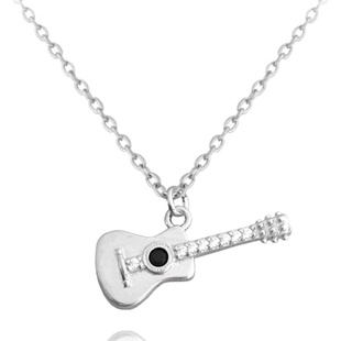 Stříbrný náhrdelník Minet - Kytara s bílými zirkony