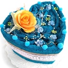 Textilní dort - Azurové srdce