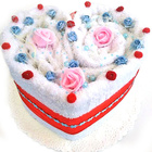 Textilní dort jednopatrový - Bílé srdce