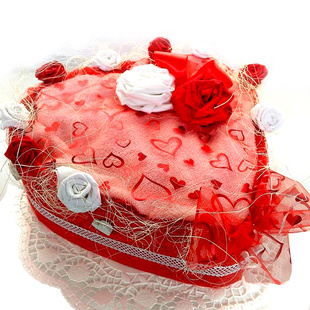 Textilní dort jednopatrový ve tvaru srdce