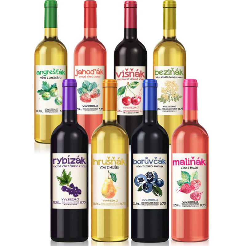 Balíček osmi originálních ovocných vín