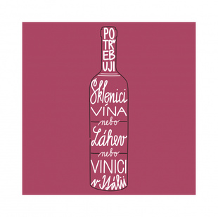 Plátěná taška - Lahev vína