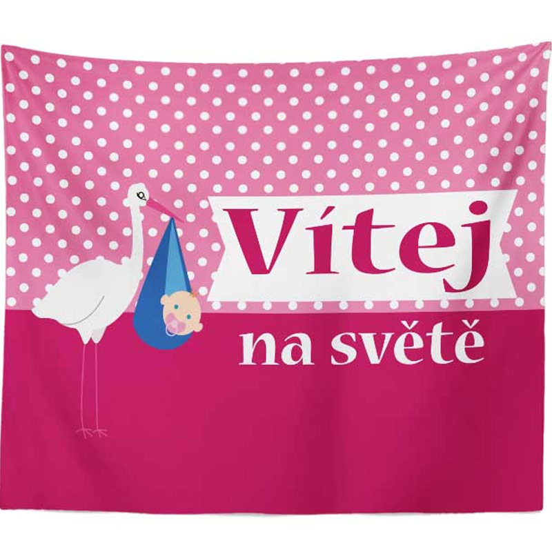 Deka miminko s čápem - Vítej na světě