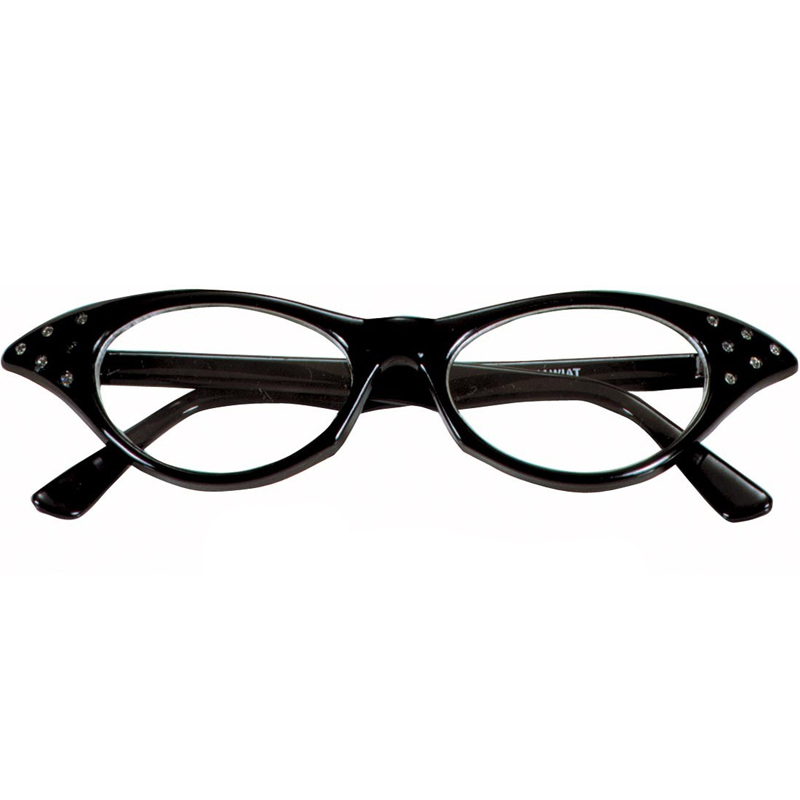 Černé dámské retro brýle s diamanty