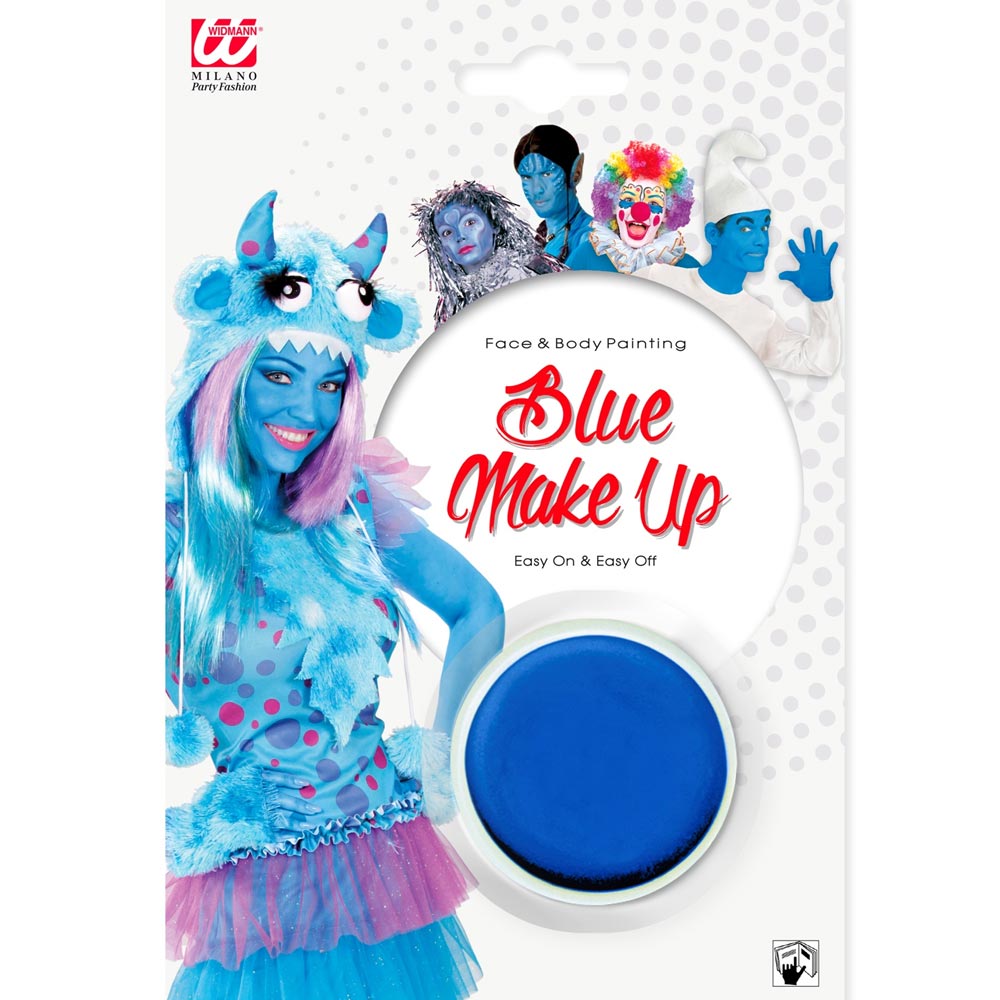 Barva na obličej - modrá karnevalová kosmetika