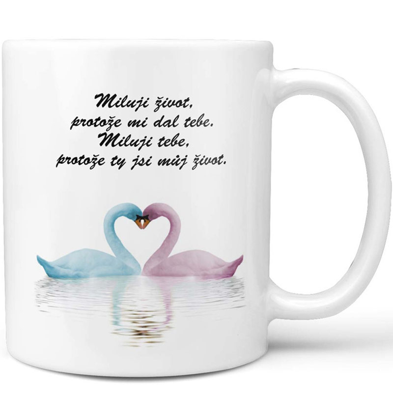 Hrnek - Milující labutě
