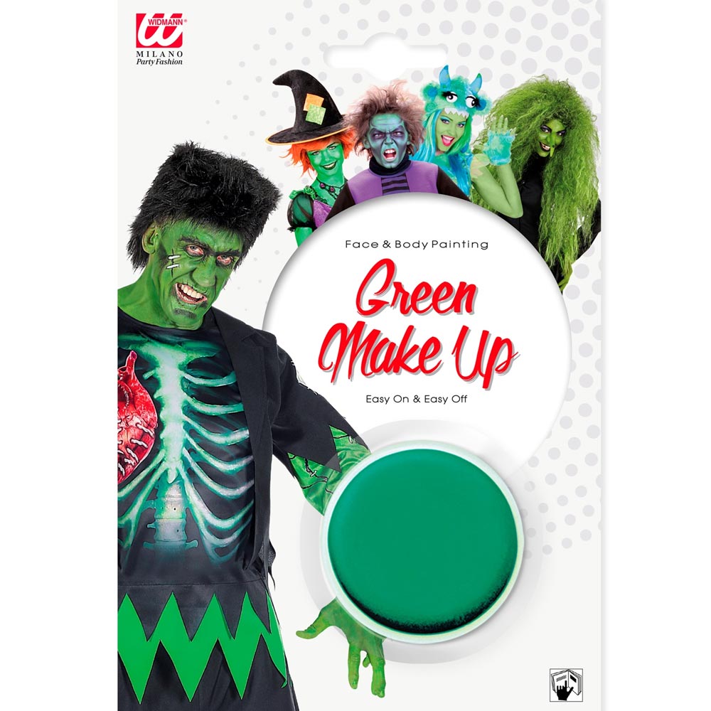 Barva na obličej - zelená karnevalová kosmetika