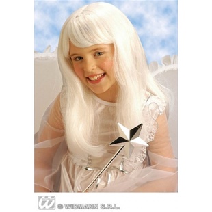 Dlouhá bílá paruka pro děti ke kostýmu anděla