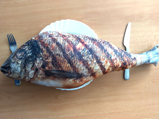 3D polštář - Grilovaná ryba