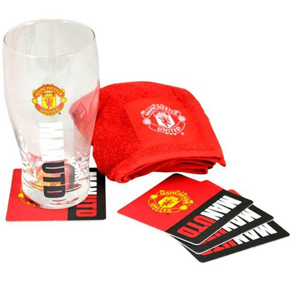 Set sklenice s tácky a ručníkem FC Manchester United