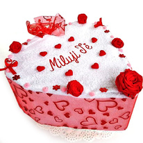 Textilní dort jednopatrový - Miluji Tě