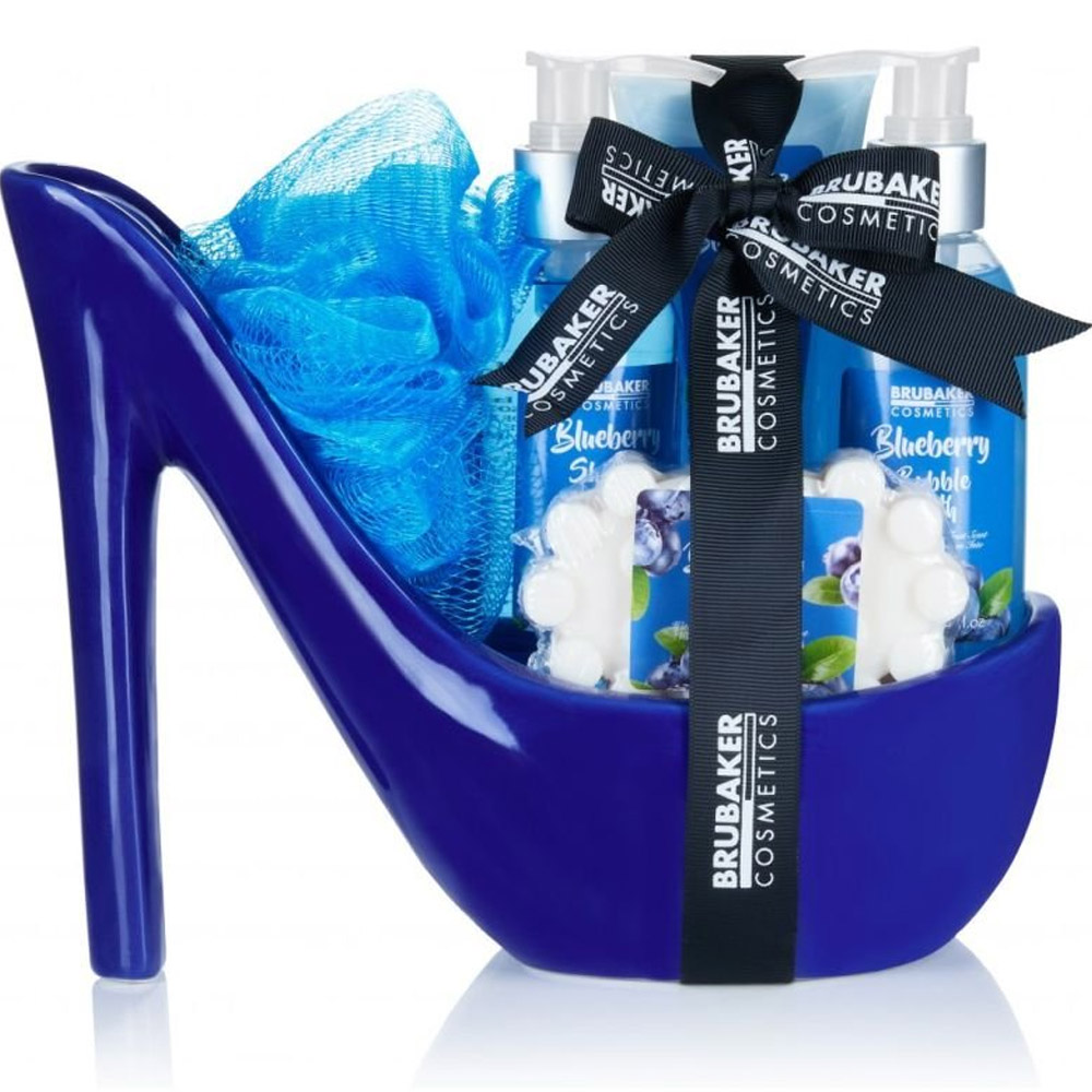 Dárkový set v modré dámské lodičce - Borůvka