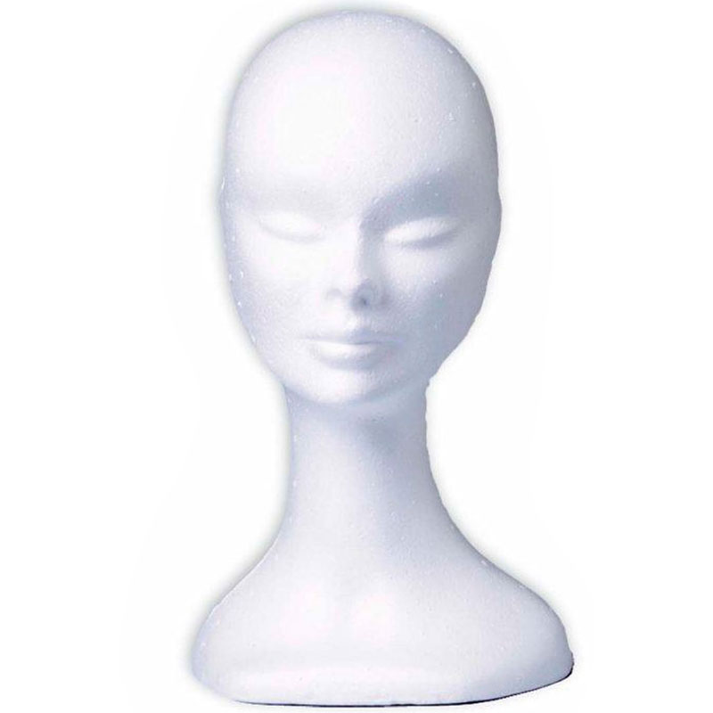Bílá polystyrenová hlava na paruky