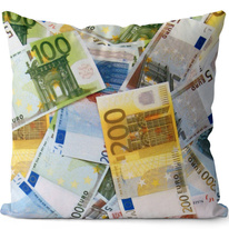Polštář - bankovky euro