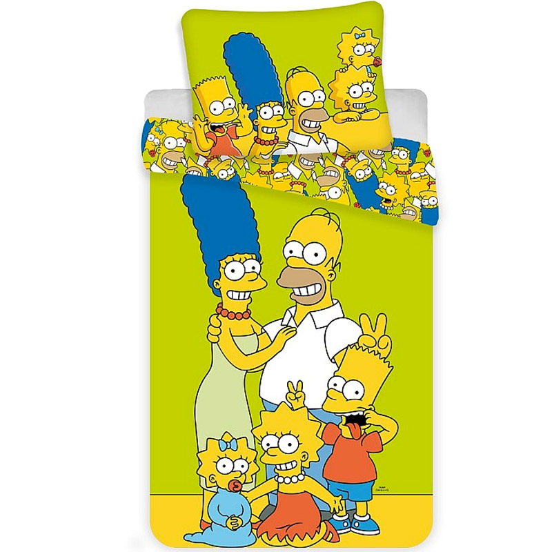 Povlečení Simpsons Family green