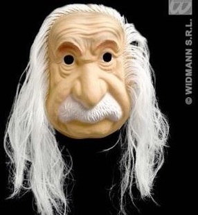 Plastová maska s vlasy - Albert Einstein