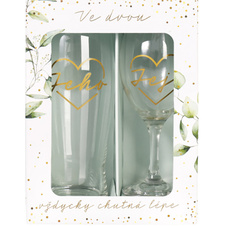 Svatební set sklenice s půllitrem