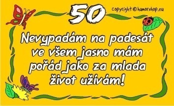 Přání k 50. narozeninám pro ženu (kartička)