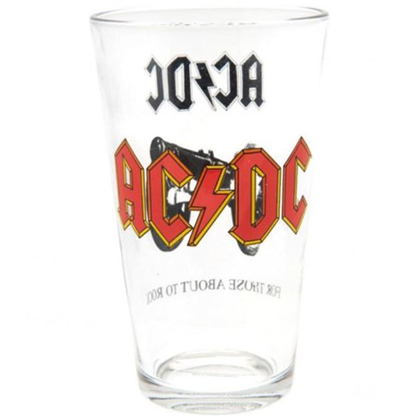 Sklenice s logem kapely AC/DC